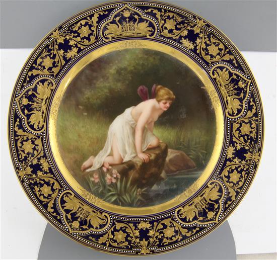 A Vienna style cabinet plate, c.1900, 24cm